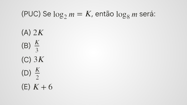 Questão de logaritmo da PUC.