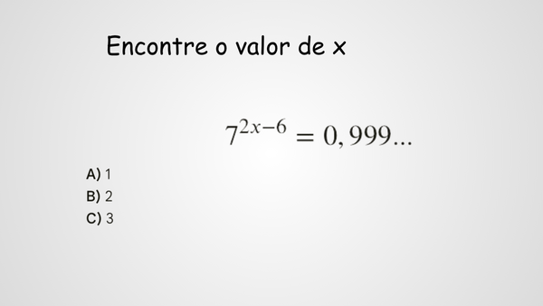 Resolvendo uma equação exponencial com dízima de periódica.